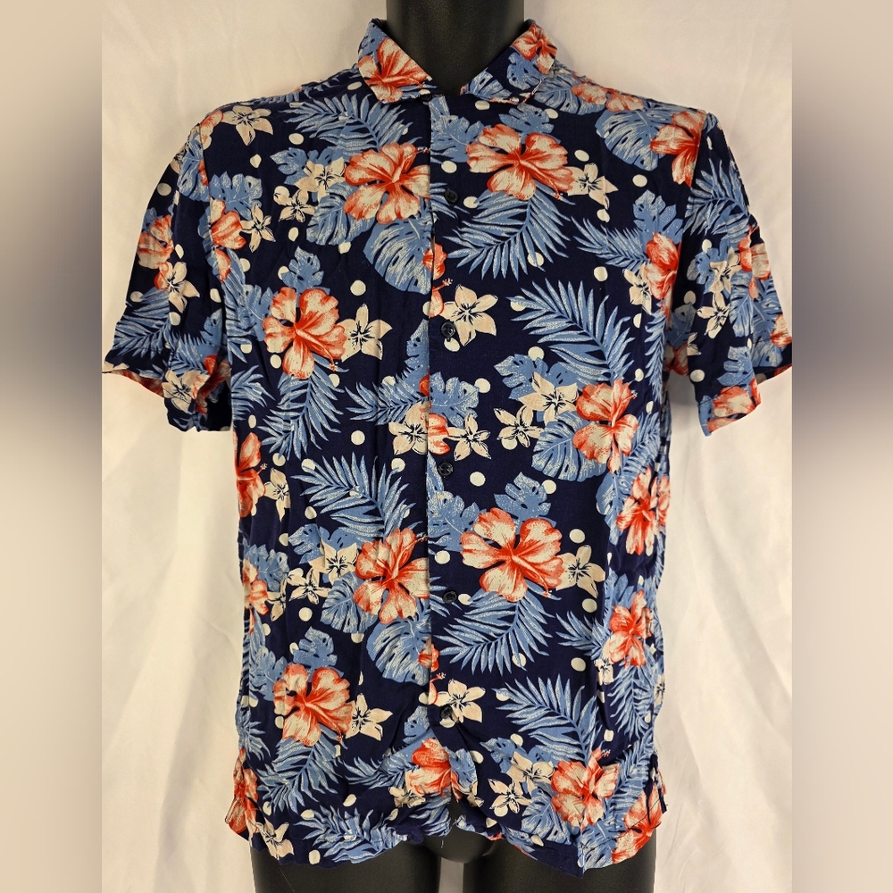 Cactus Man Ricky Singh Floral Pattern Casual Button Down Shirt Size Small O-2142